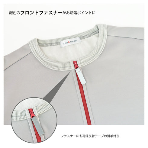 【日本製】プルオーバー サイクリング メンズ ハーフジップ セットアップ グレー(YMT-004-gr)